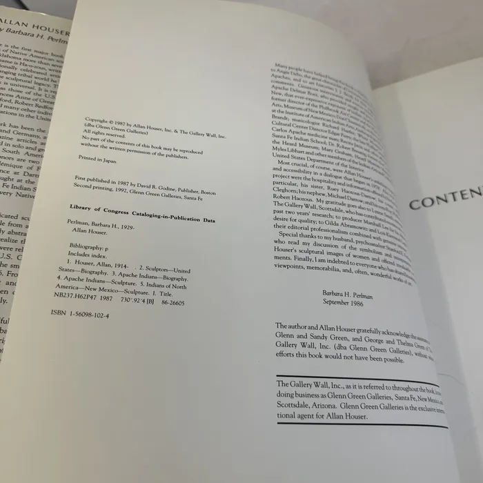 Copyright / ISBN — Allan Houser (Ha-o-zous)