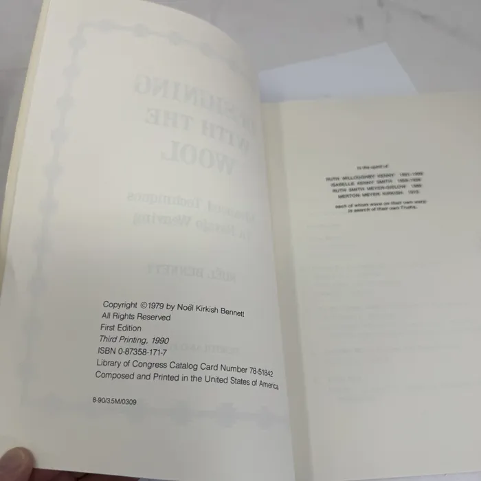 Copyright / ISBN — Designing with the Wool: Advanced Techniques in Navajo Weaving