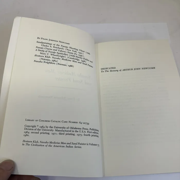 Copyright / ISBN — Hosteen Klah: Navaho Medicine Man and Sand Painter