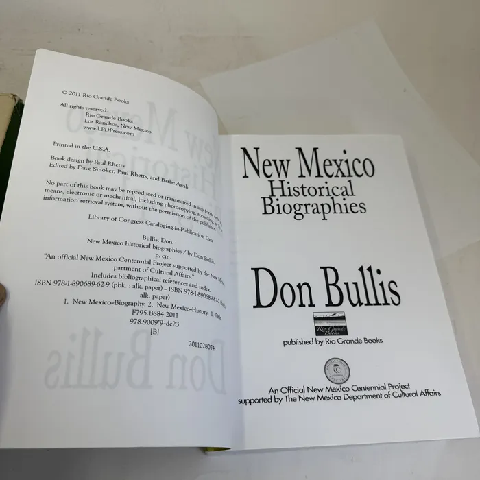 Copyright / ISBN — New Mexico Historical Biographies