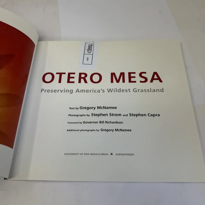 Title page — Otero Mesa: Preserving America's Wildest Grassland