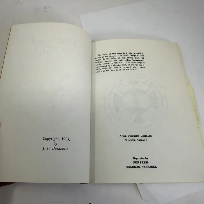 Copyright / ISBN — The Pima and His Basket